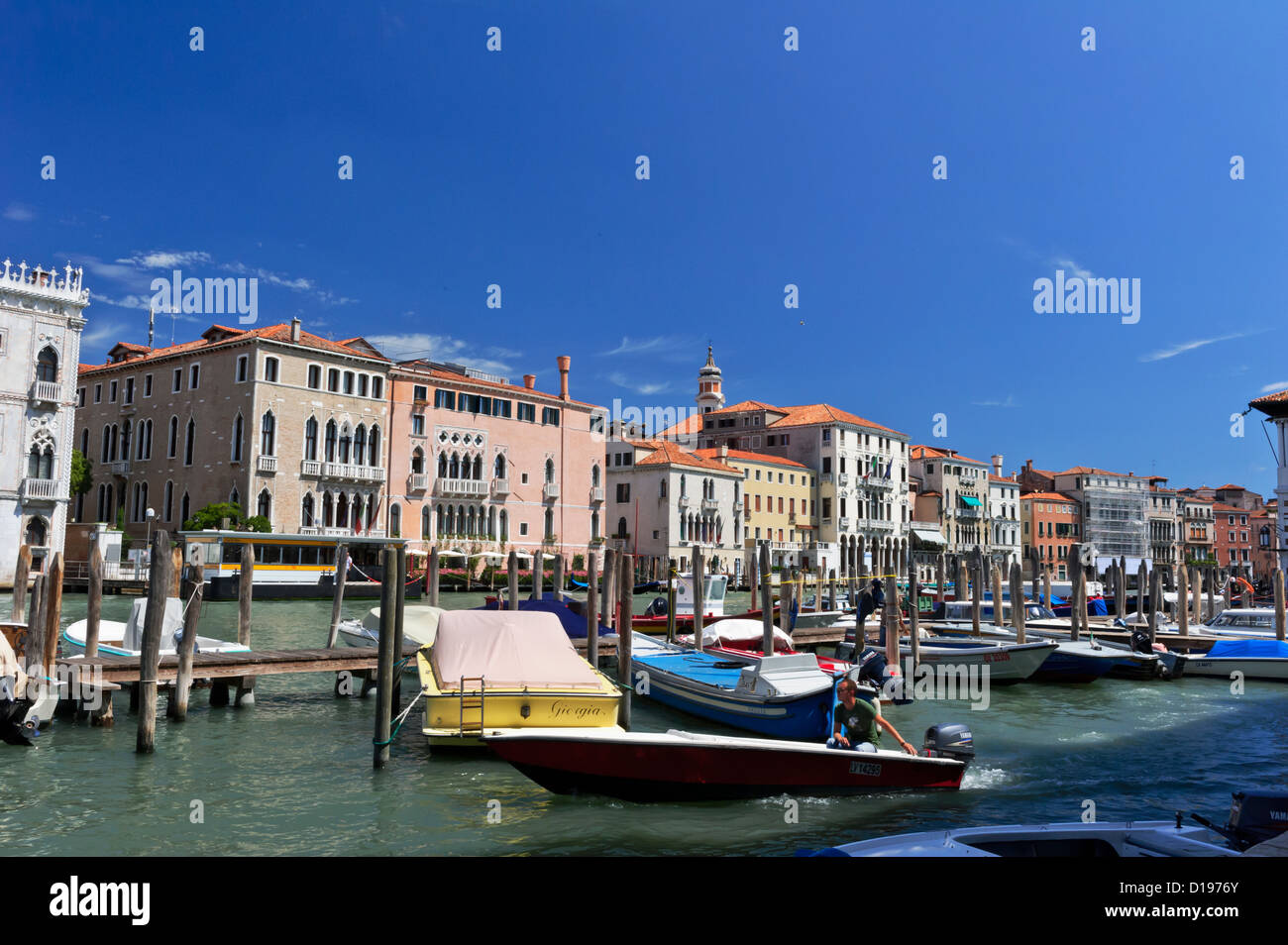 Grand Canal vicino a Ca' D'Oro, Venezia, Italia. Foto Stock