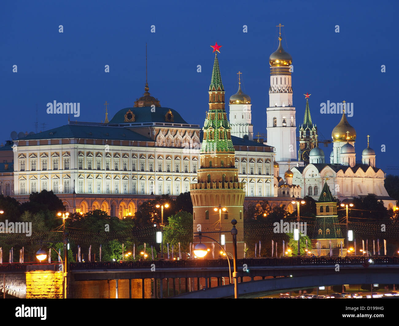 Il Cremlino di Mosca di notte Foto Stock