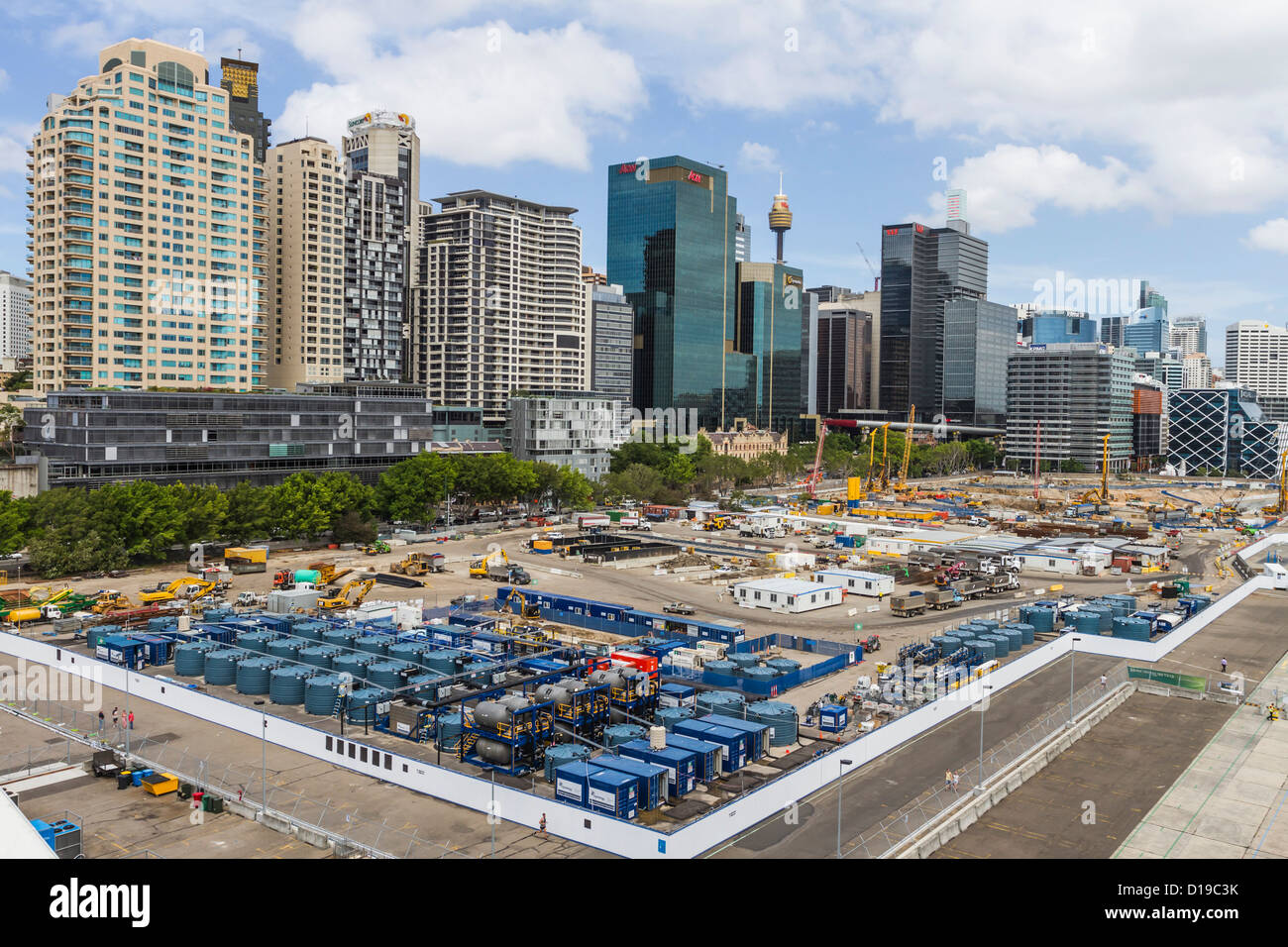 Terminal per navi da crociera in costruzione a Barangaroo Sydney Foto Stock