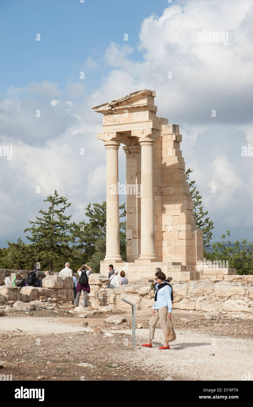 Il Tempio di Apollo in parte restaurato santuario di Apollon Ylatis a Kourion sito archeologico di Cipro Foto Stock