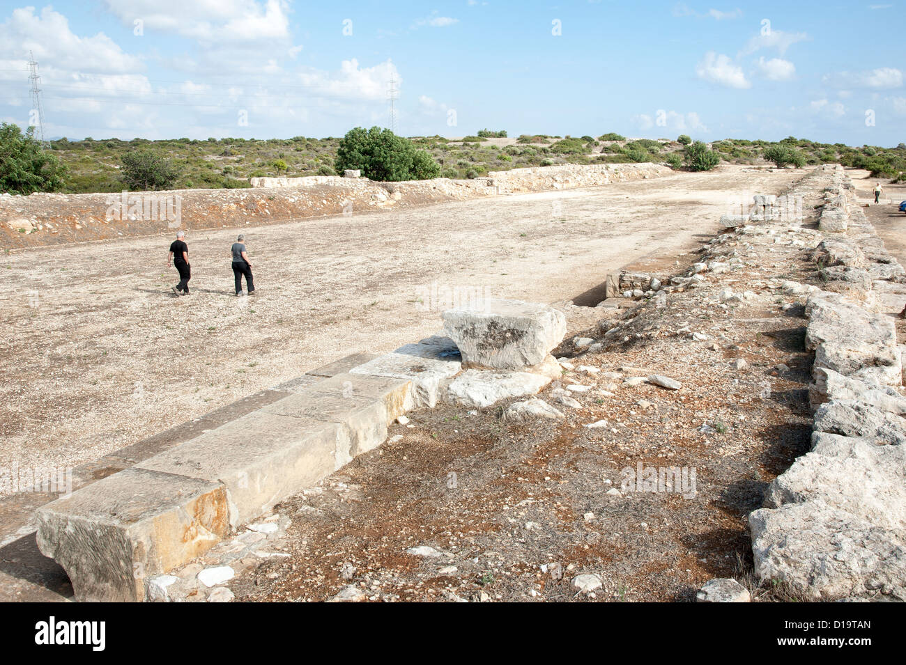 Lo stadio che risale secondo ANNUNCIO di secolo a Kourion Sito Archeologico vicino a Lemesos Cipro Foto Stock