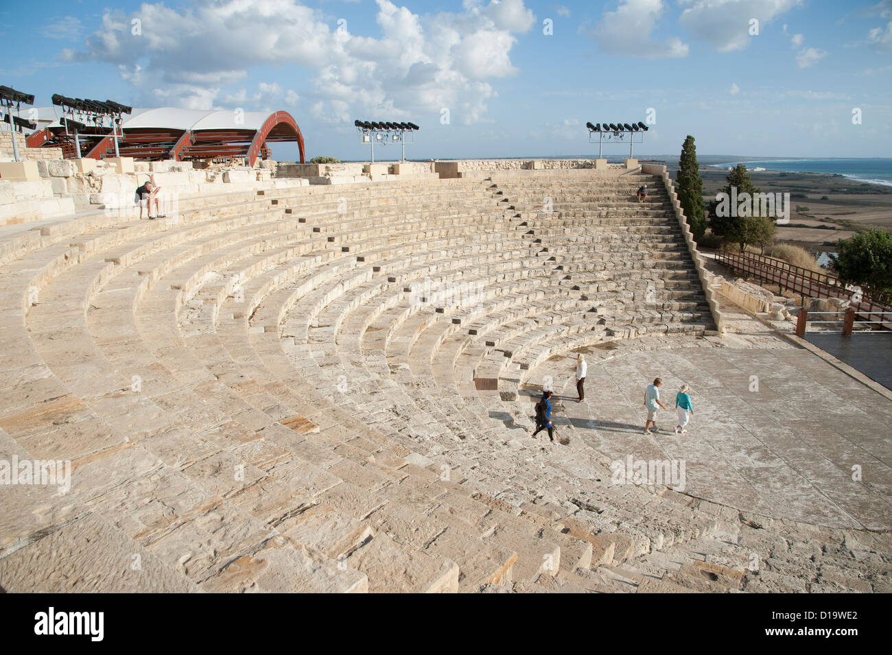 Teatro greco-romano di Kourion Sito Archeologico vicino a Lemesos Cipro Foto Stock