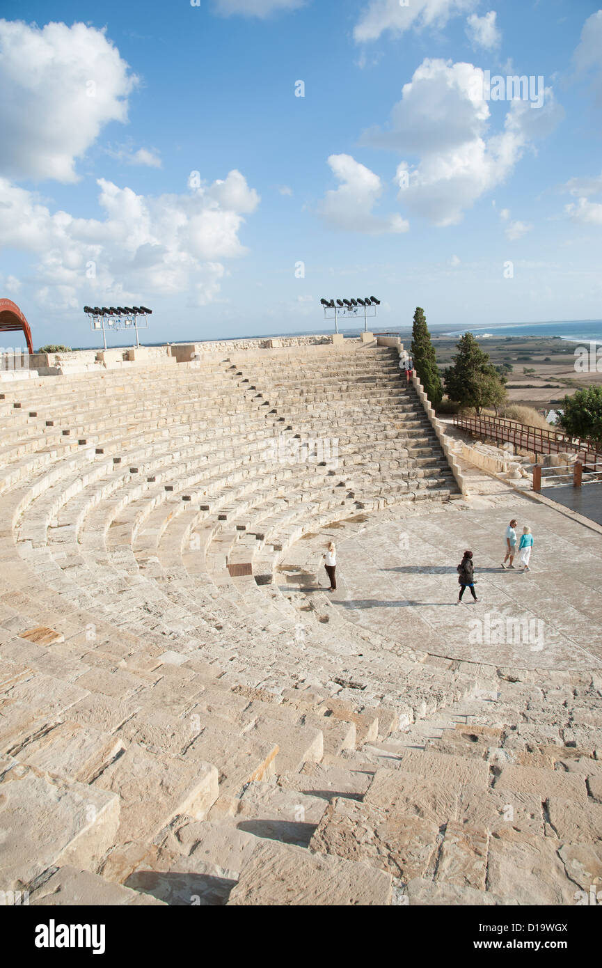 Teatro greco-romano di Kourion Sito Archeologico vicino a Lemesos Cipro Foto Stock
