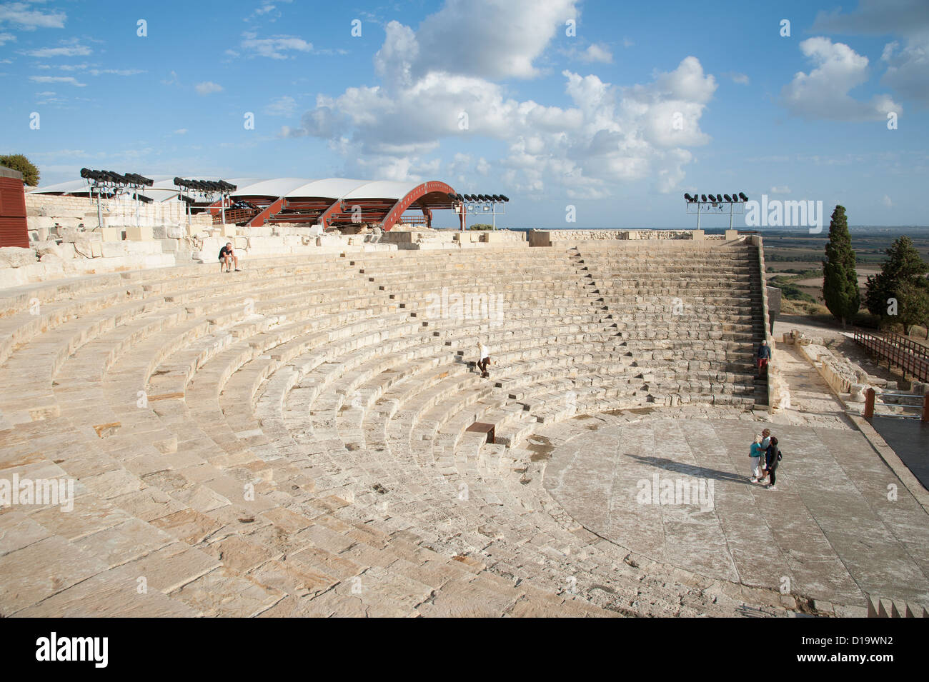 Teatro greco-romano di Kourion Sito Archeologico vicino a Lemesos Cipro Foto Stock