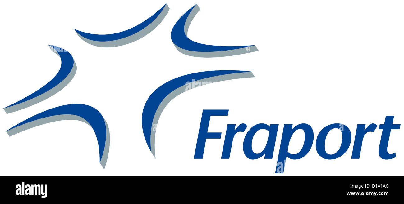 Il logo del tedesco operatore aeroportuale Fraport AG con sede a Francoforte sul Meno . Foto Stock