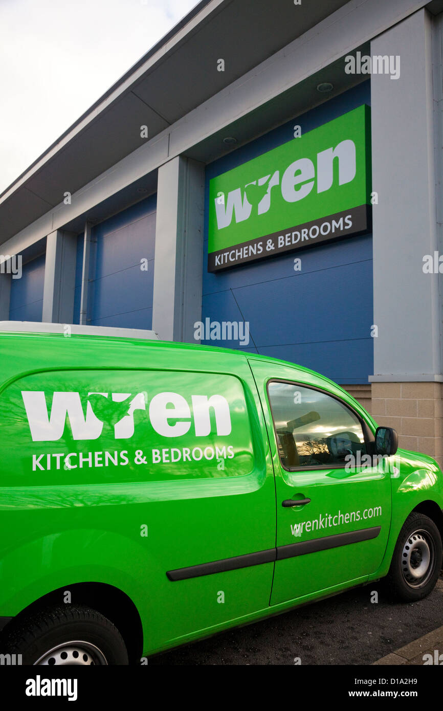 Furgone commerciale e magazzino per la vendita al dettaglio, Wren cucine e bagni, REGNO UNITO Foto Stock