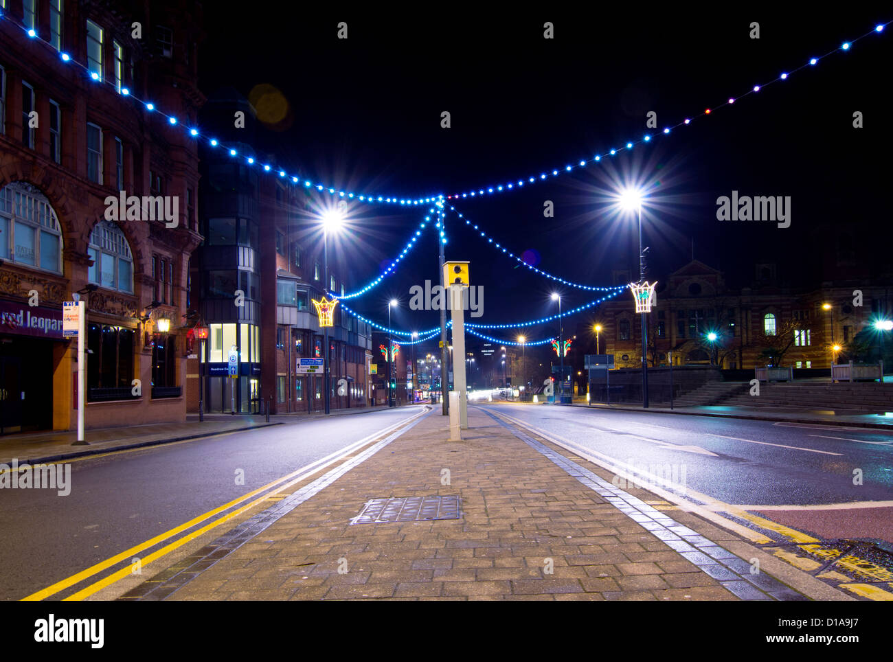 Semaforo fotocamera sul Headrow in Leeds City Centre Foto Stock