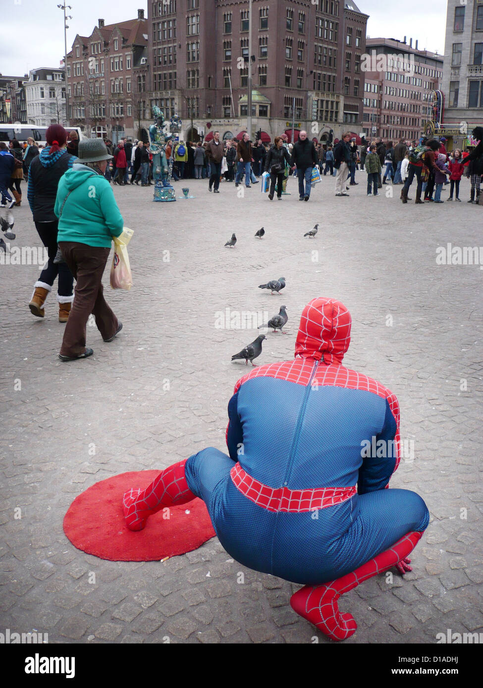 Amsterdam, Paesi Bassi, Superman su Piazza Dam Foto Stock
