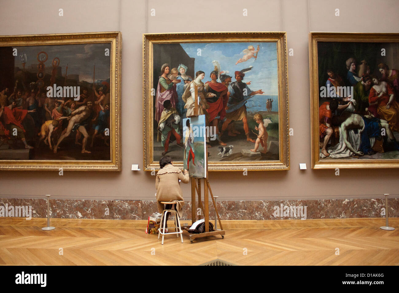 Il Louvre artista femminile pittura grandi opere Francia Parigi Foto Stock