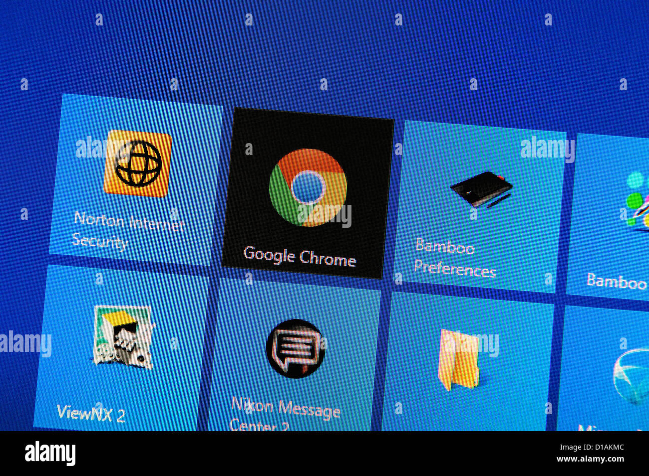 Windows 8 google chrome screen shot Foto Stock