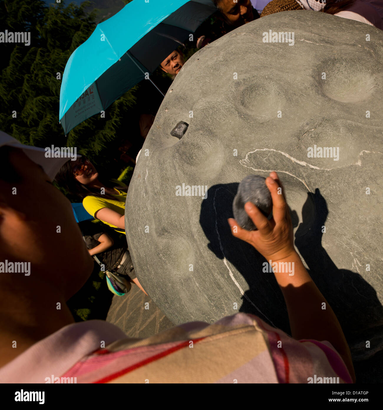 La Sacra Pietra nel Tempio Chongsheng, Dali, nella provincia dello Yunnan in Cina Foto Stock