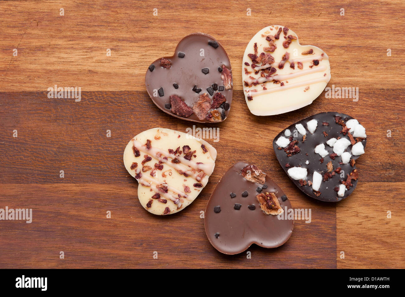 Il cioccolato forma di cuore Foto Stock