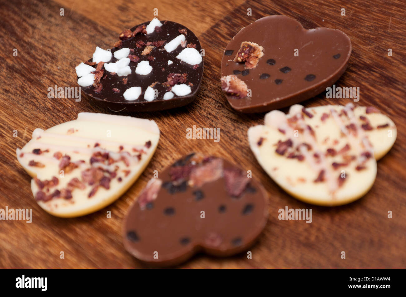 Il cioccolato forma di cuore Foto Stock
