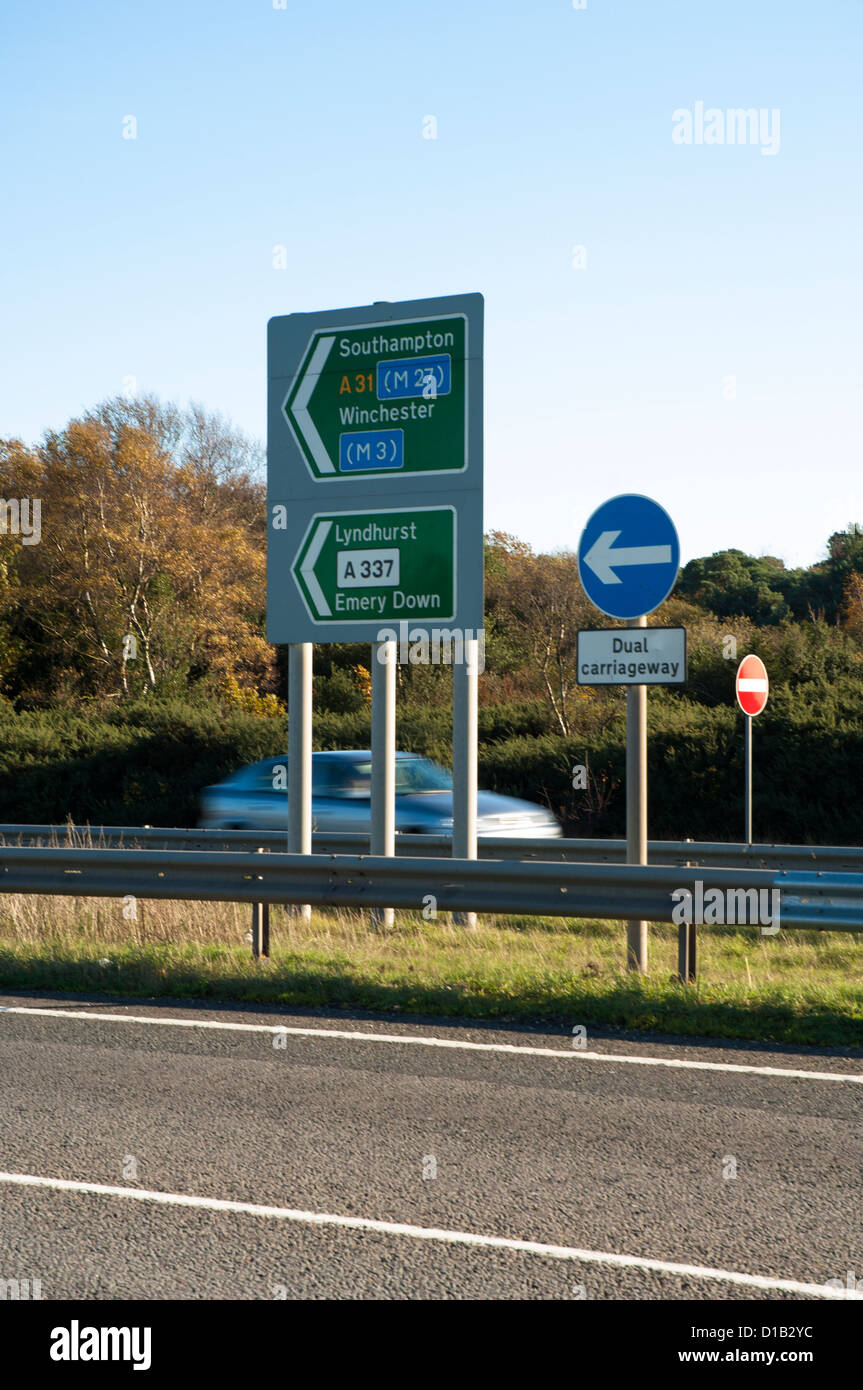 British Autostrada Informazioni cartello stradale Foto Stock