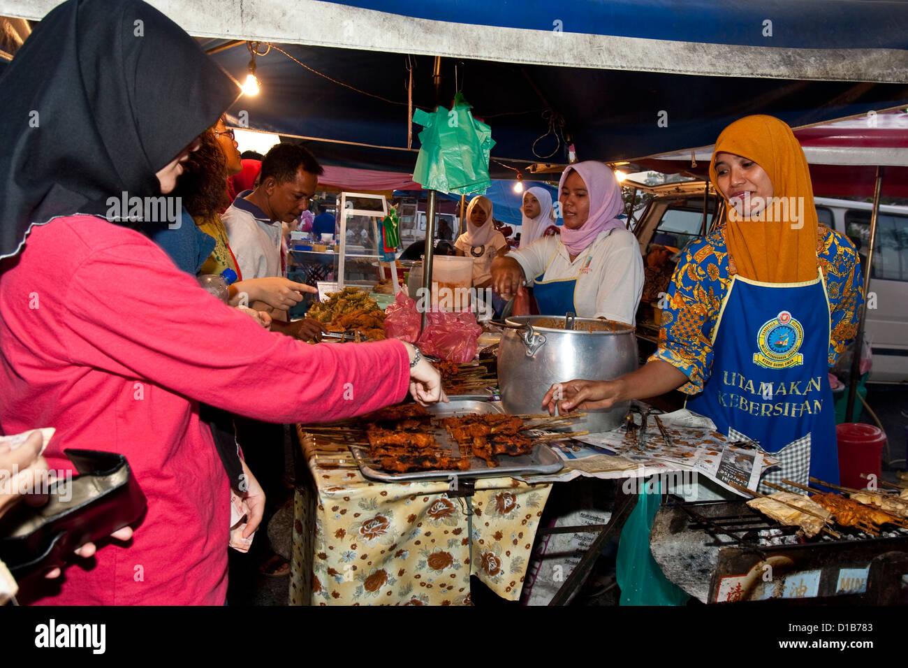 Il mercato notturno, Langkawi, Malesia Foto Stock