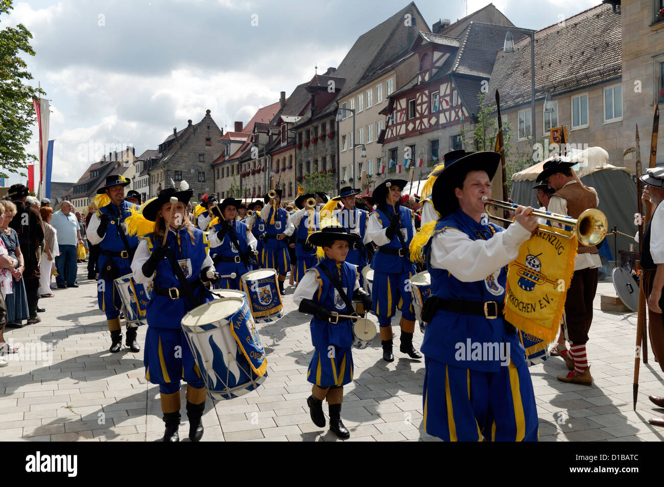 Altdorf, Germania, nella musica medievale band Festival Wallenstein Foto Stock