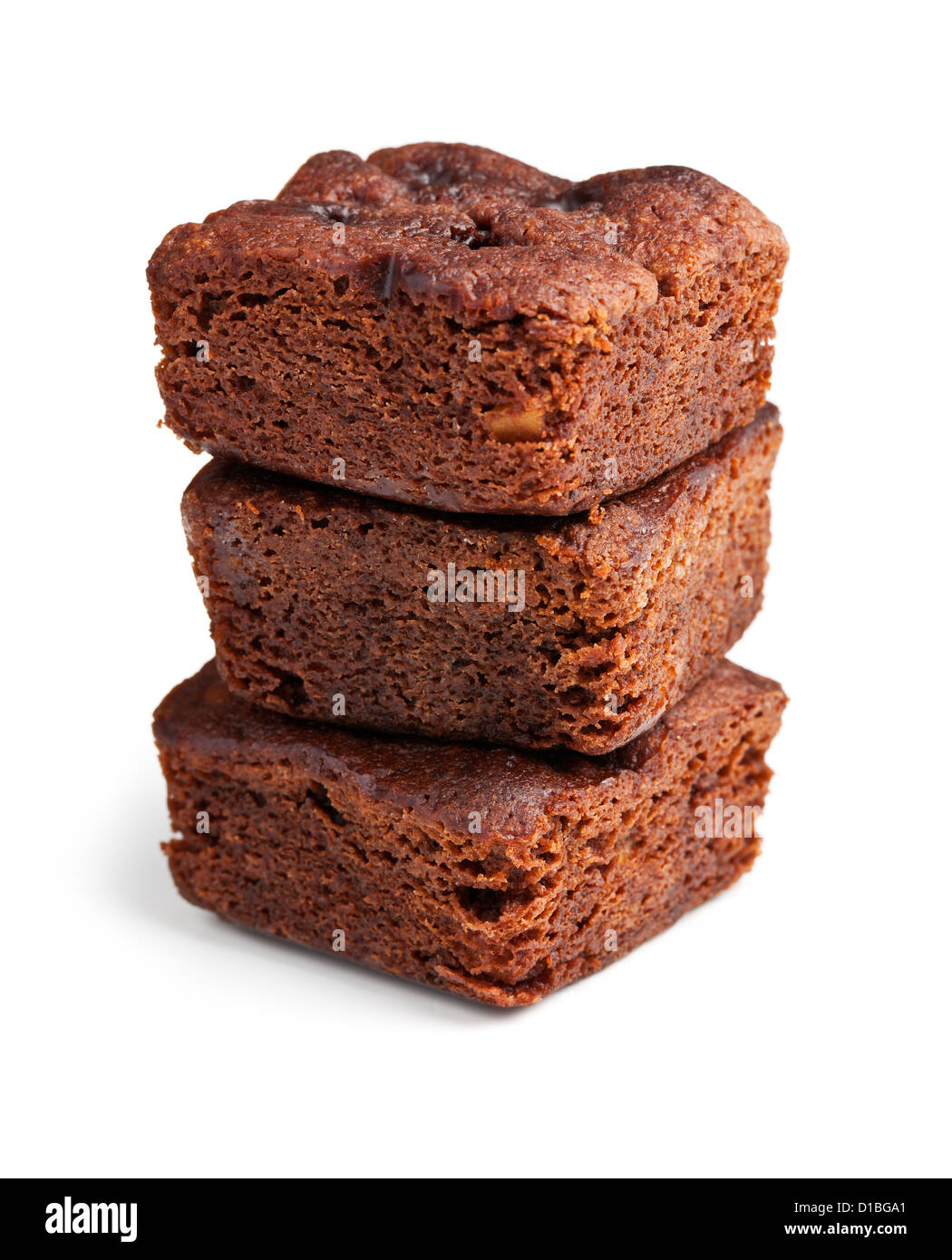 Brownie al cioccolato dessert su sfondo bianco Foto Stock