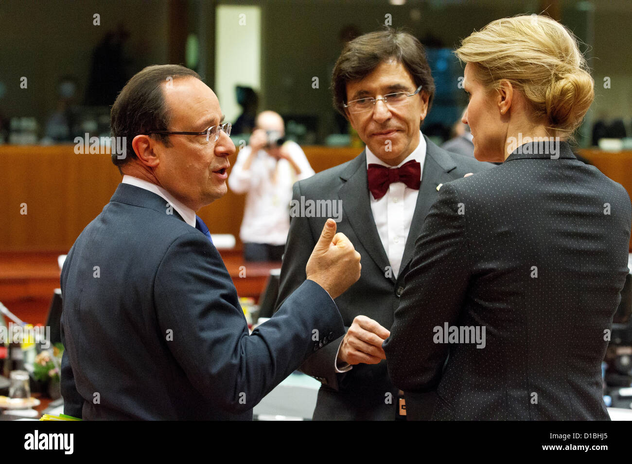 Francois Hollande RUPO Elio Helle THORNING-SCHMIDT Foto Stock