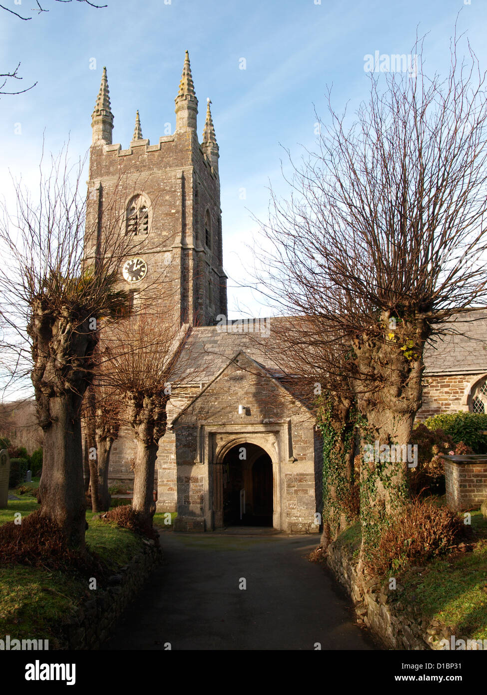 San dell'Olaf, Chiesa Poughill, Bude, Cornwall, Regno Unito Foto Stock