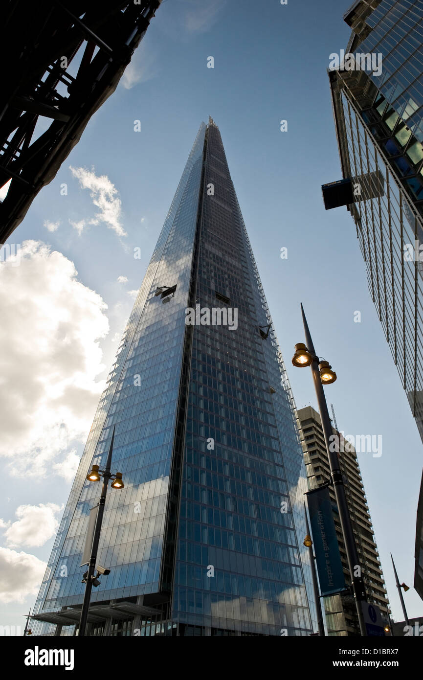 La Shard, l'Unione europea ha il più alto edificio accanto alla stazione di London Bridge, Regno Unito Foto Stock