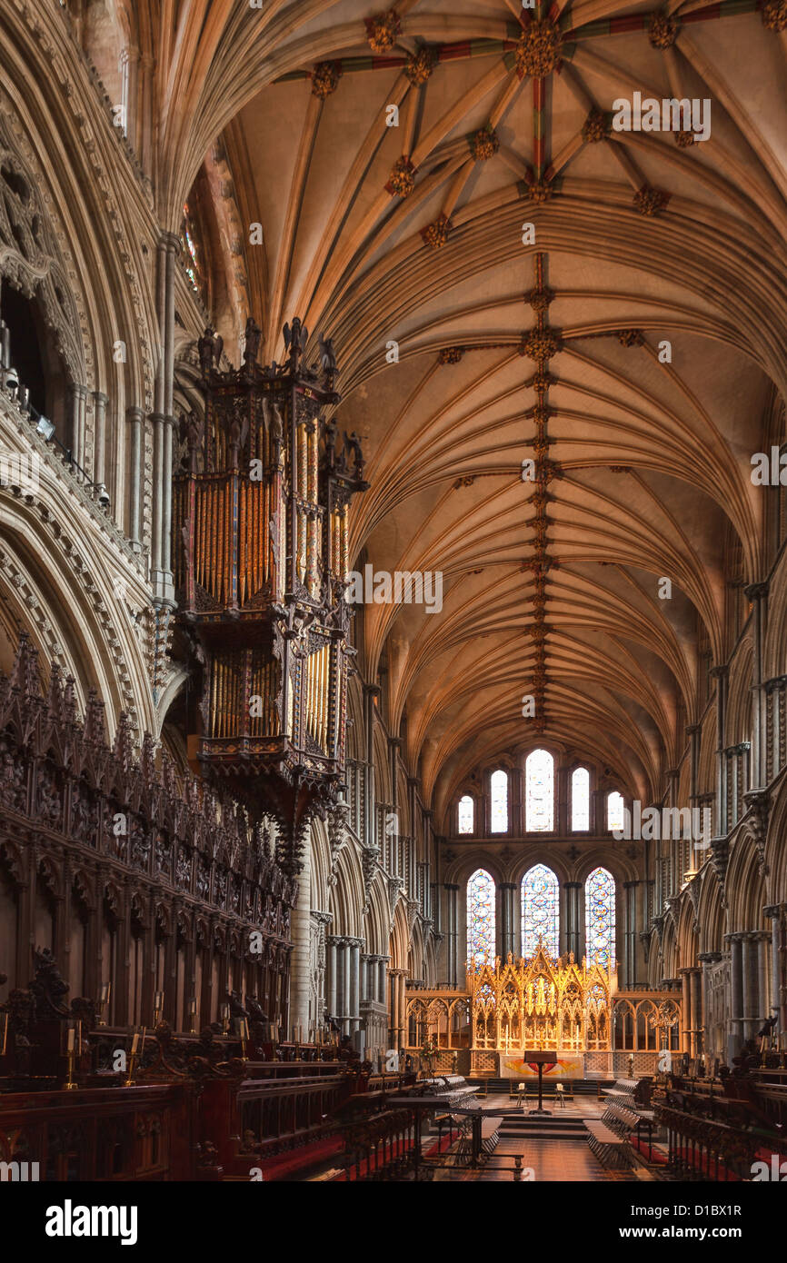 Vista interna della Cattedrale di Ely Foto Stock