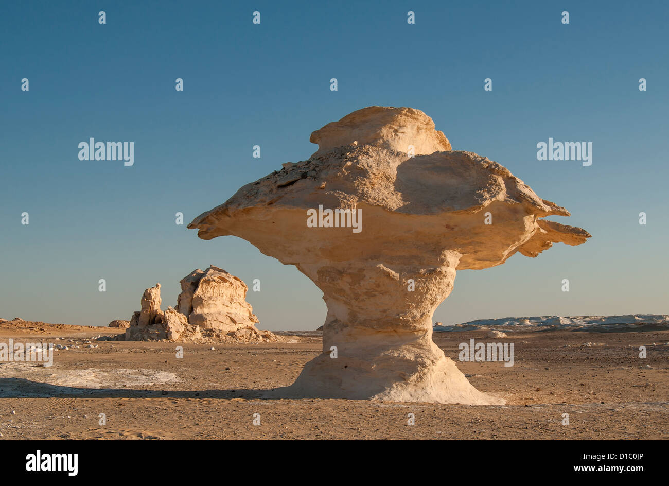 Fungo formazioni rocciose, White Desert (Sahara el Beyda), Egitto Foto Stock