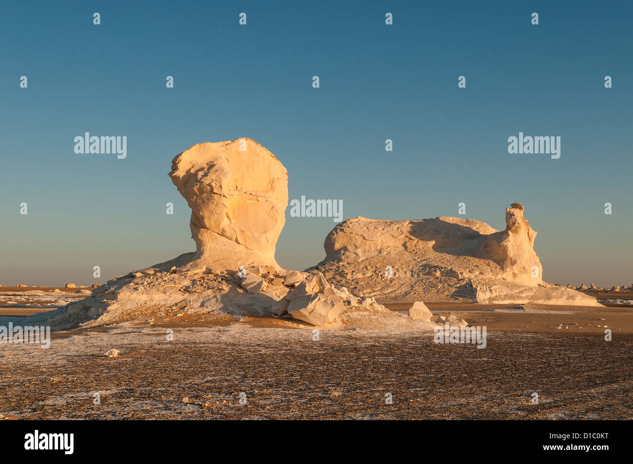 Chalk formazioni rocciose, White Desert (Sahara el Beyda), Egitto Foto Stock