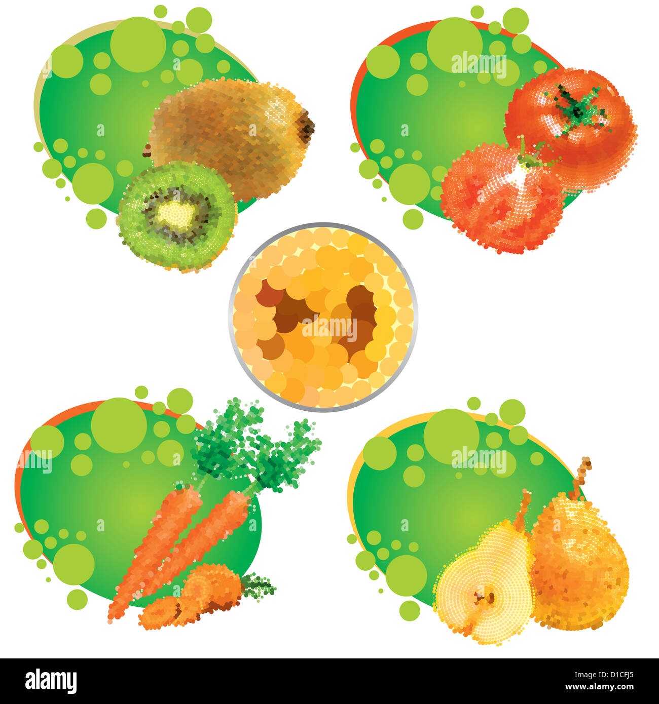 Set di frutta estiva Foto Stock