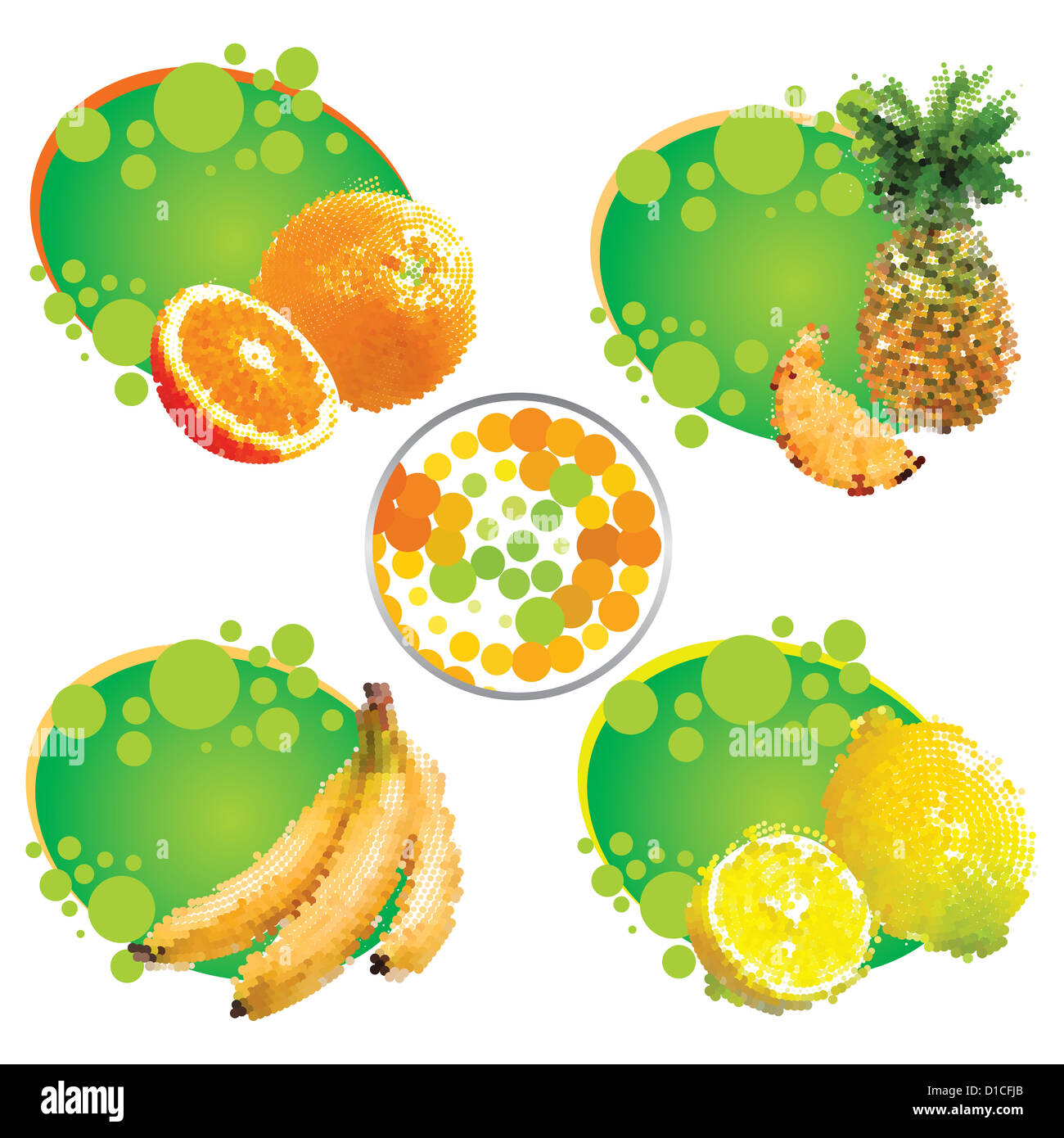 Frutti tropicali impostato Foto Stock