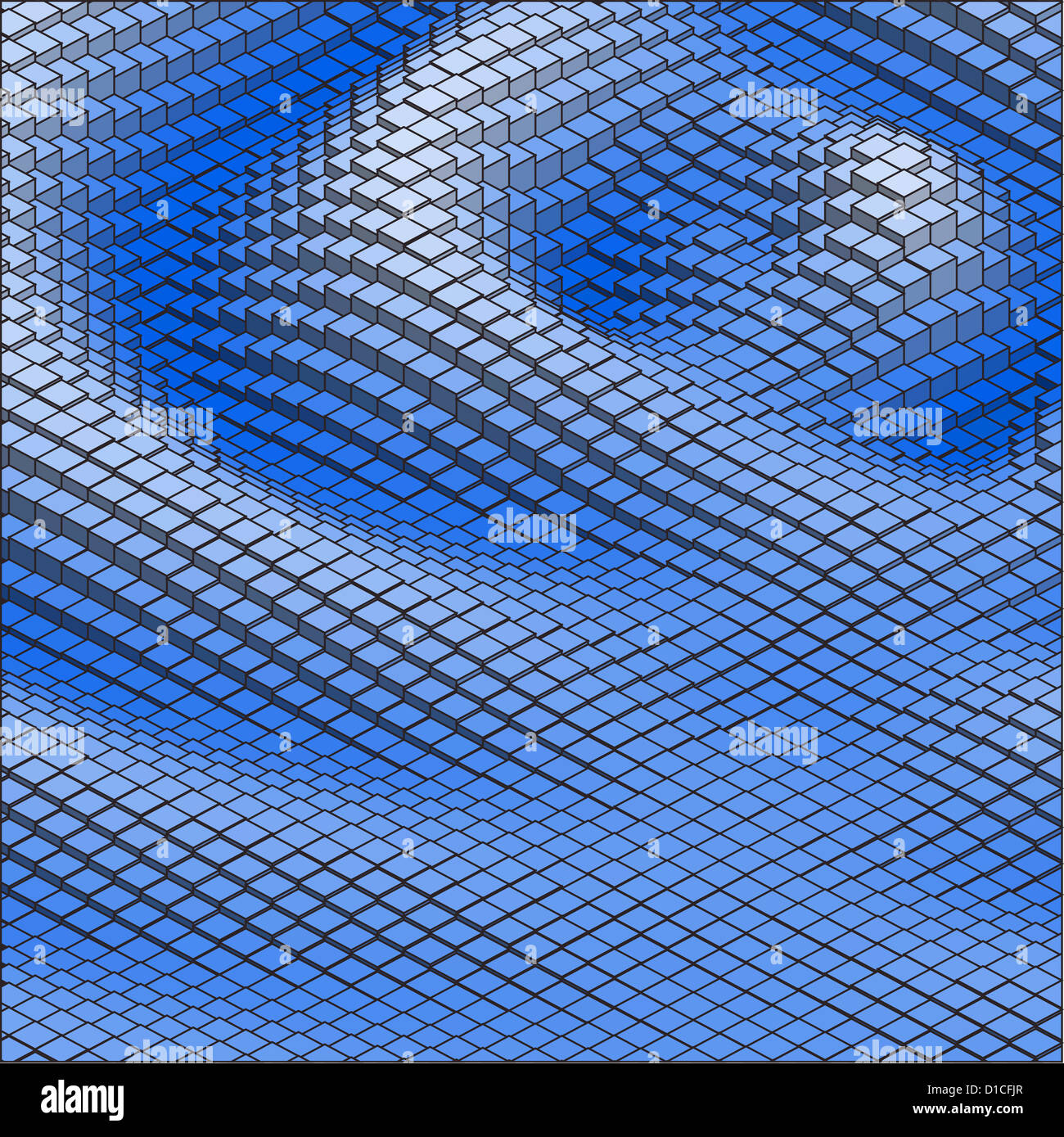 Abstract vettore 3D sfondo Onda Blu Foto Stock