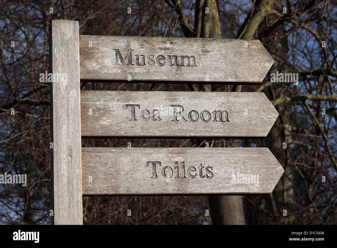 Cusworth Hall Museum Tea Room bagni segno Post Foto Stock