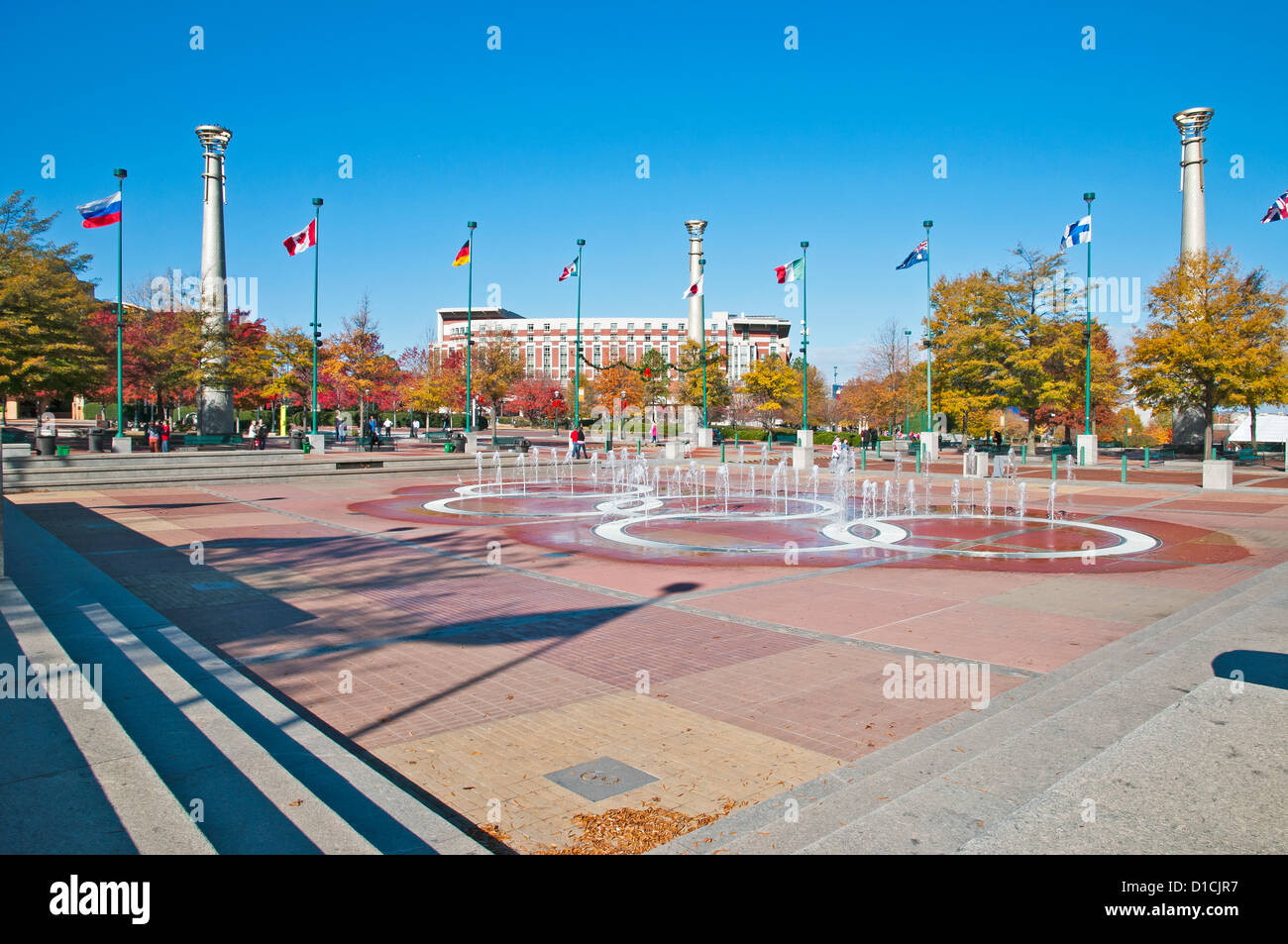 Fontana di anelli, Centennial Olympic Park, Atlanta, Georgia, Stati Uniti d'America Foto Stock