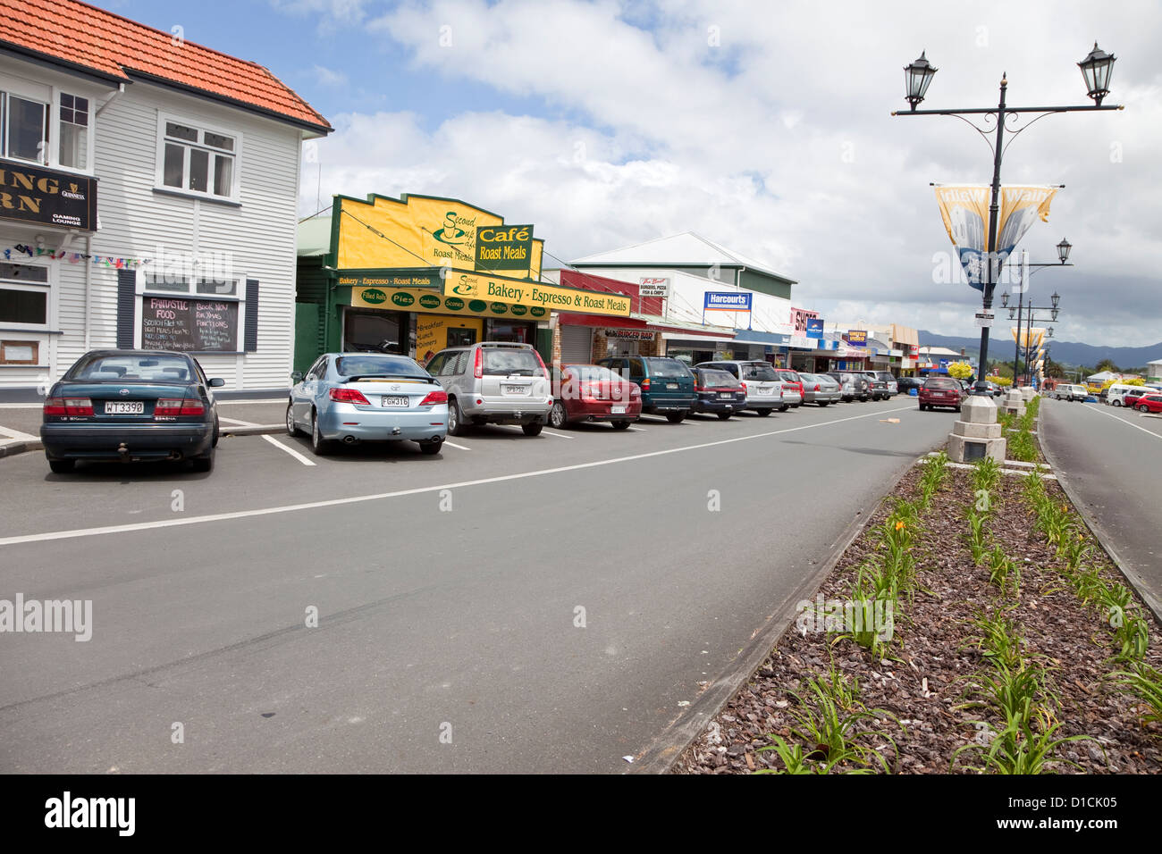 Waihi Street scene, Isola del nord, regione di Coromandel, Nuova Zelanda. Foto Stock