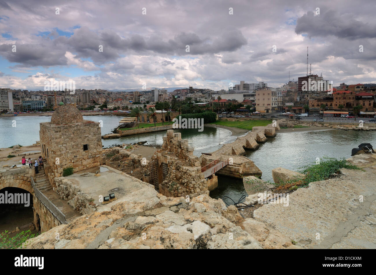 Le Crociate Castello del mare, Saida/ Sidone, Sud Libano Foto Stock