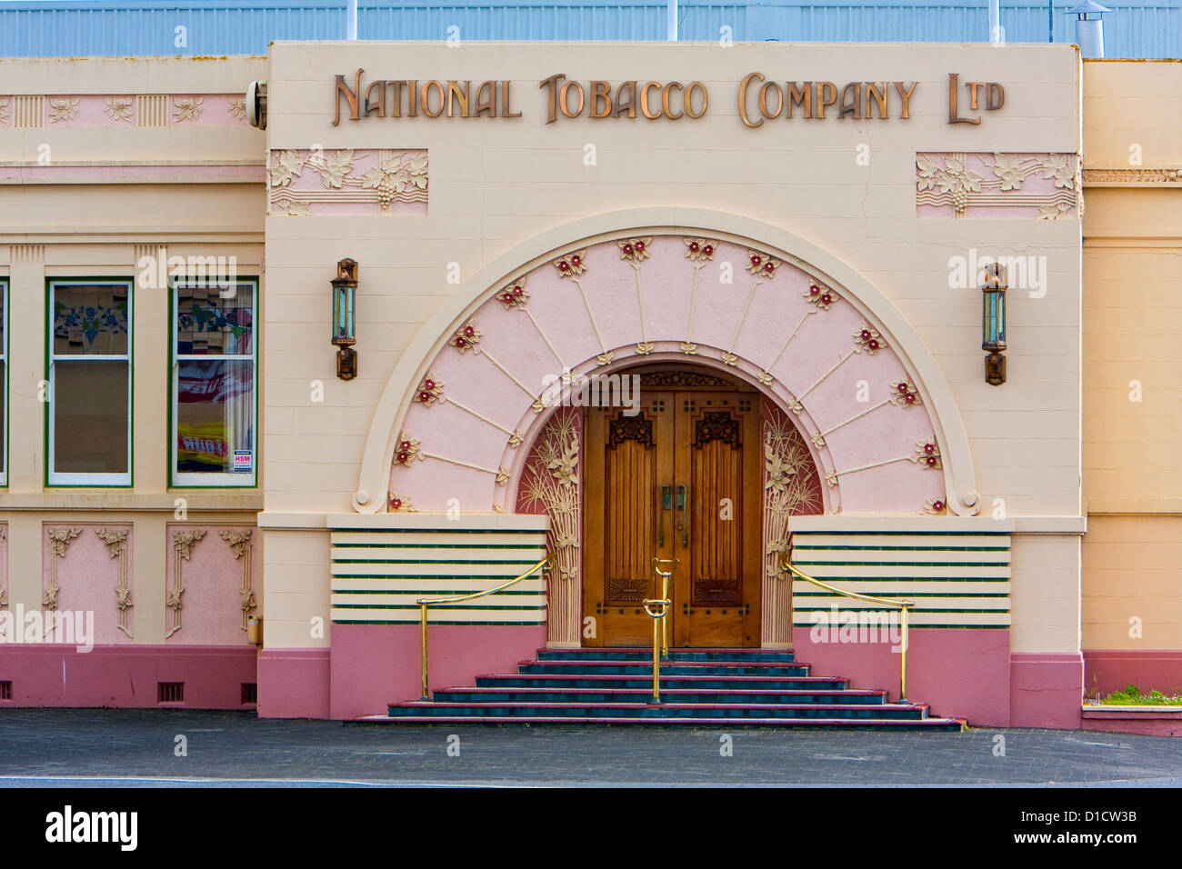 Nazionali di società del tabacco, edificio in stile Art Deco, Napier, Isola del nord, Nuova Zelanda. Foto Stock