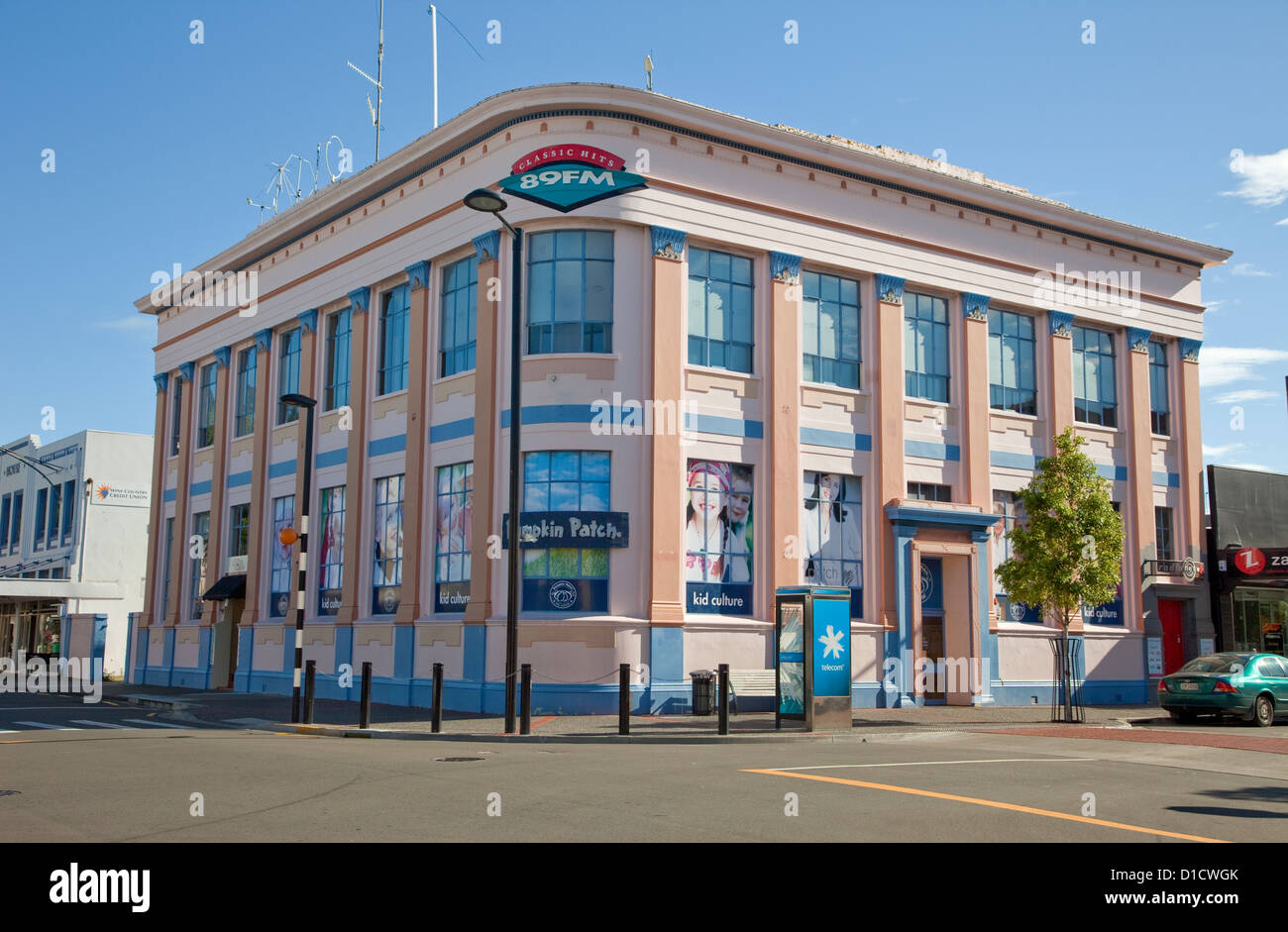 Edificio Art Deco in Napier, Isola del nord, Nuova Zelanda. Foto Stock