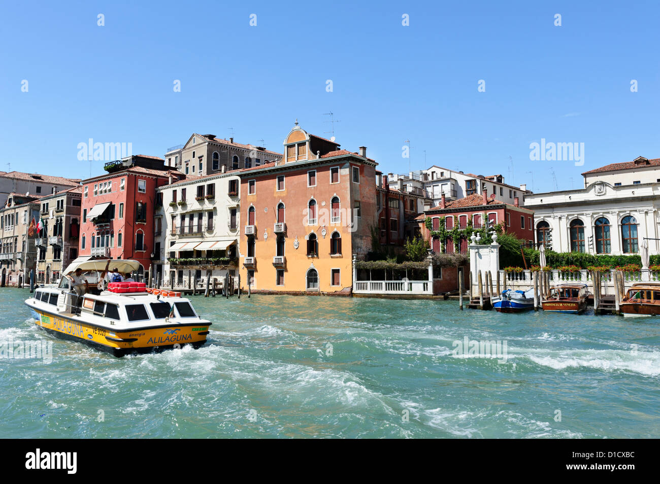Il viaggio in barca sul Gran Canal, Venezia, Italia. Foto Stock