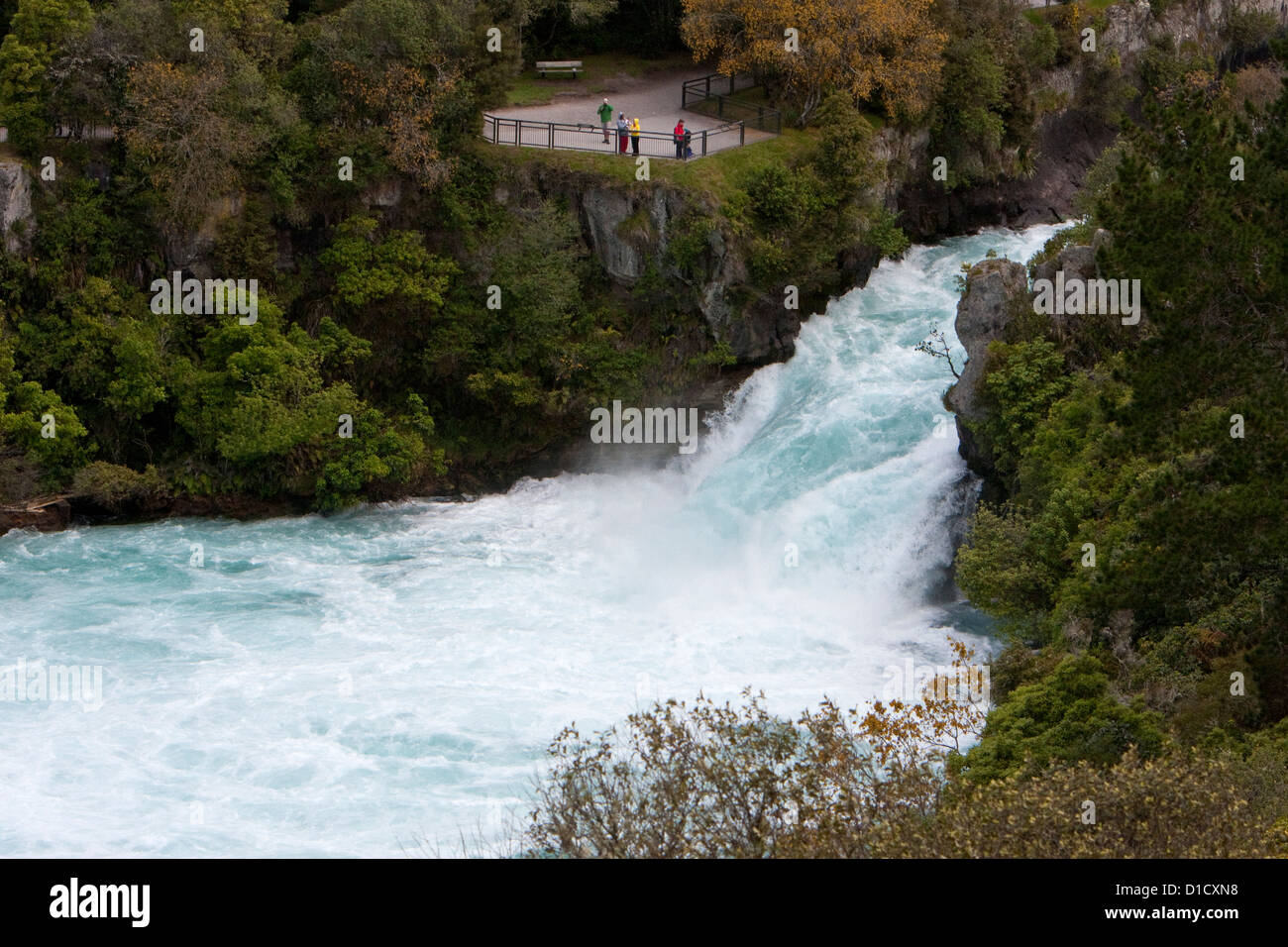 Cascate Huka, Fiume Waikato, Lago Taupo Regione, Isola del nord, Nuova Zelanda. Foto Stock