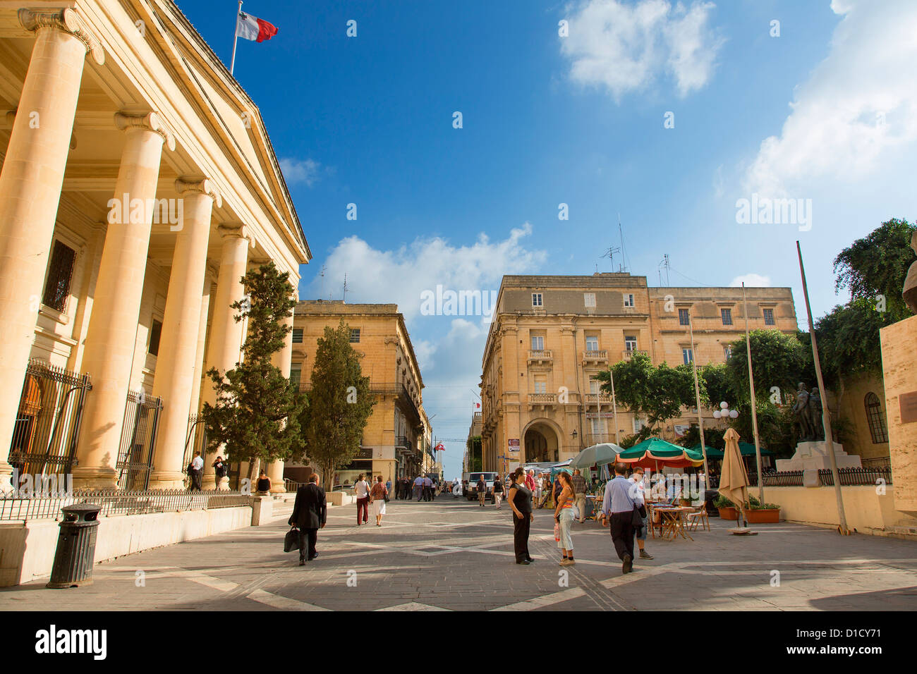 Malta, scena di strada di La Valletta Foto Stock