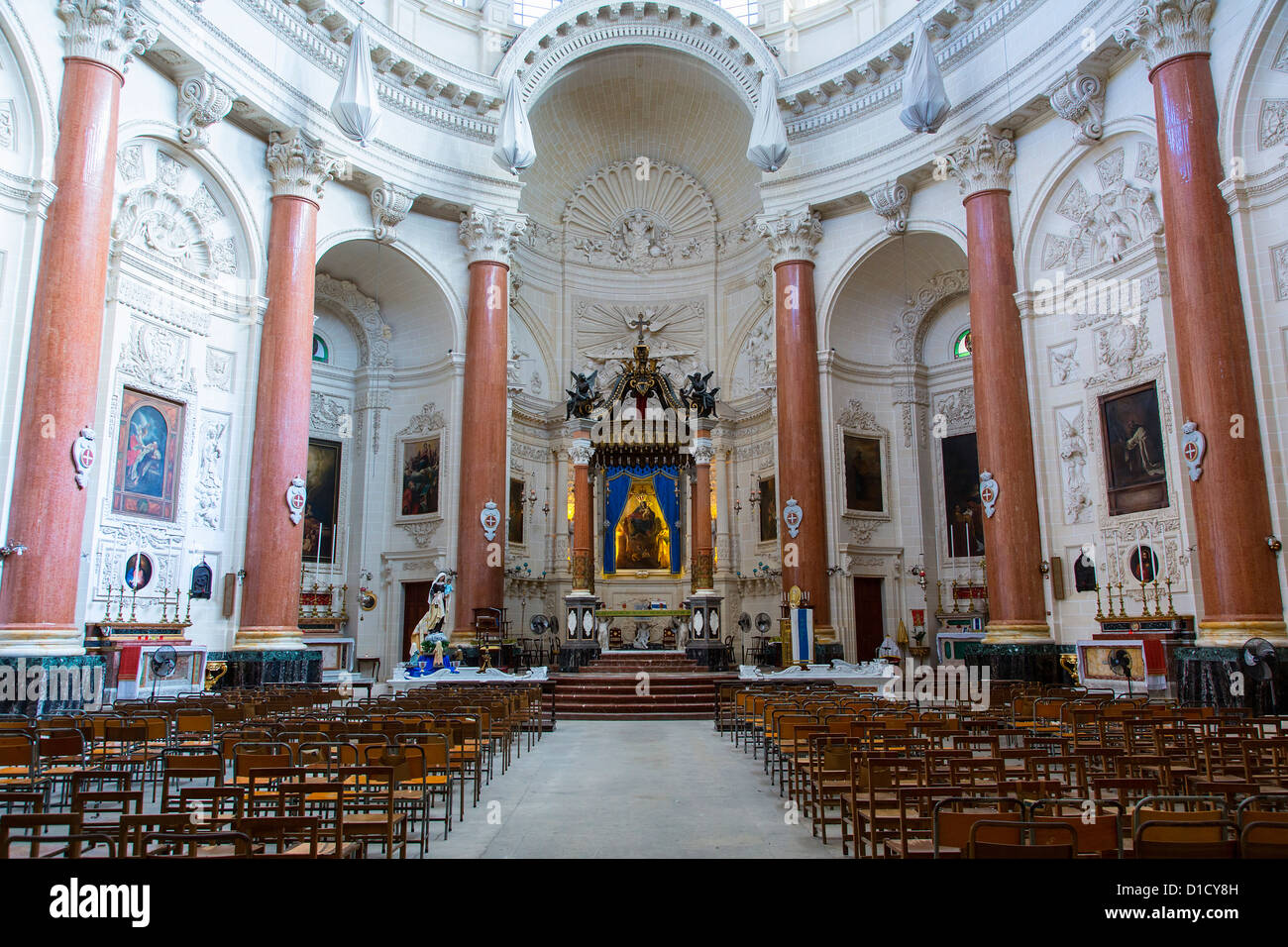 La chiesa carmelitana a La Valletta, Malta Foto Stock