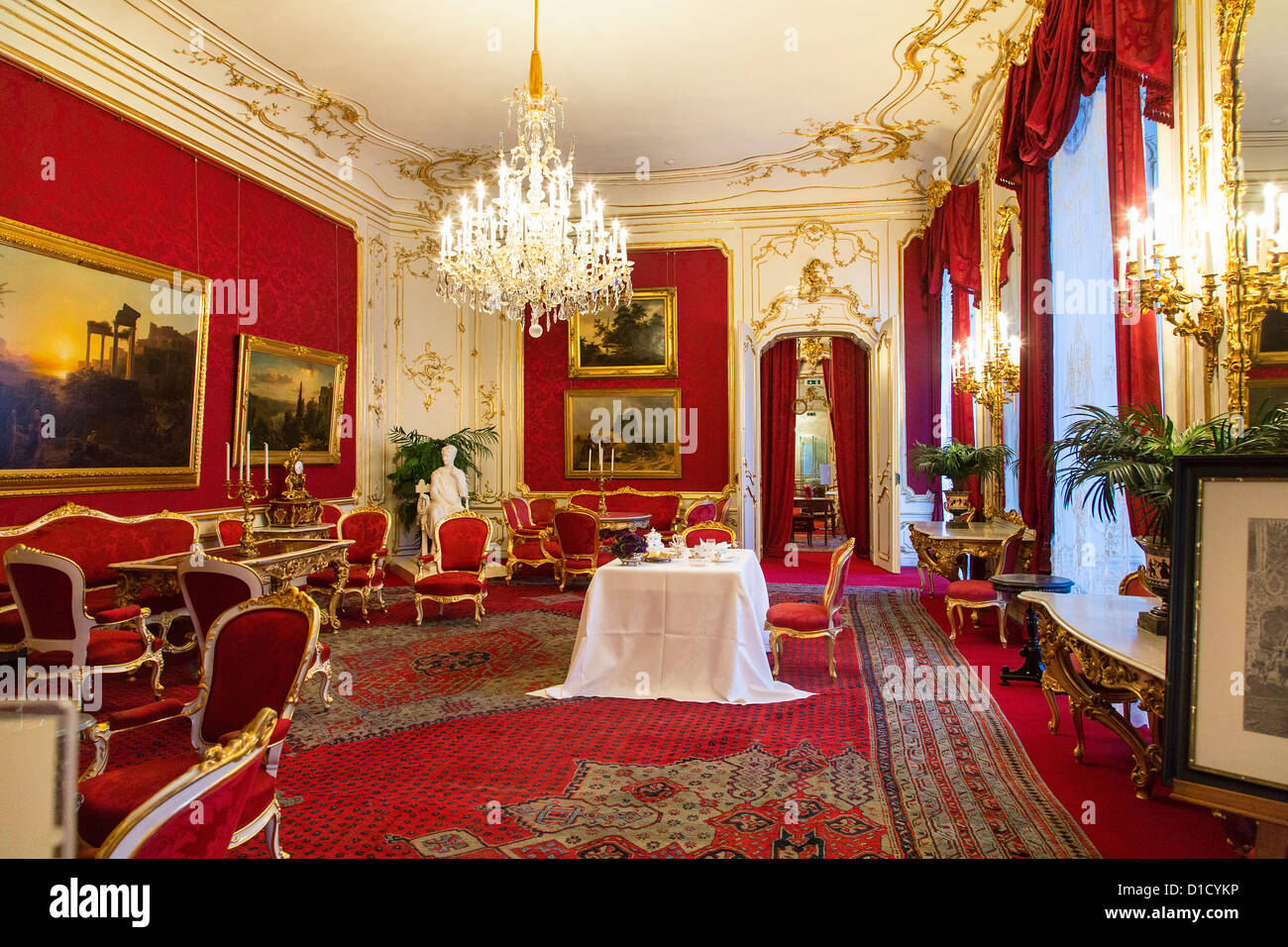 Privato royal appartamenti nel Palazzo di Hofburg di Vienna, Austria Foto Stock