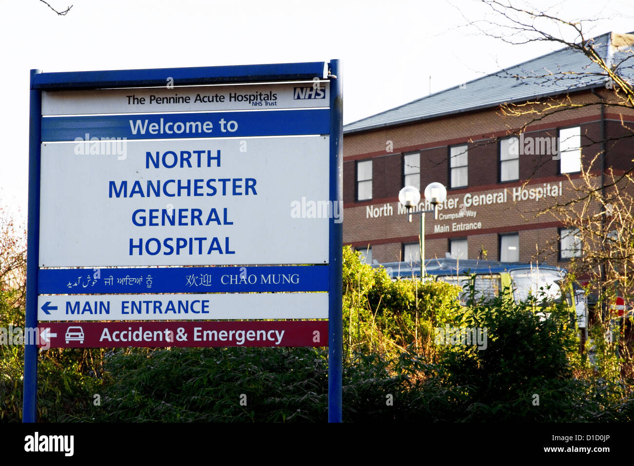 North Manchester General Hospital, Crumpsall, Manchester, Inghilterra, Regno Unito Foto Stock