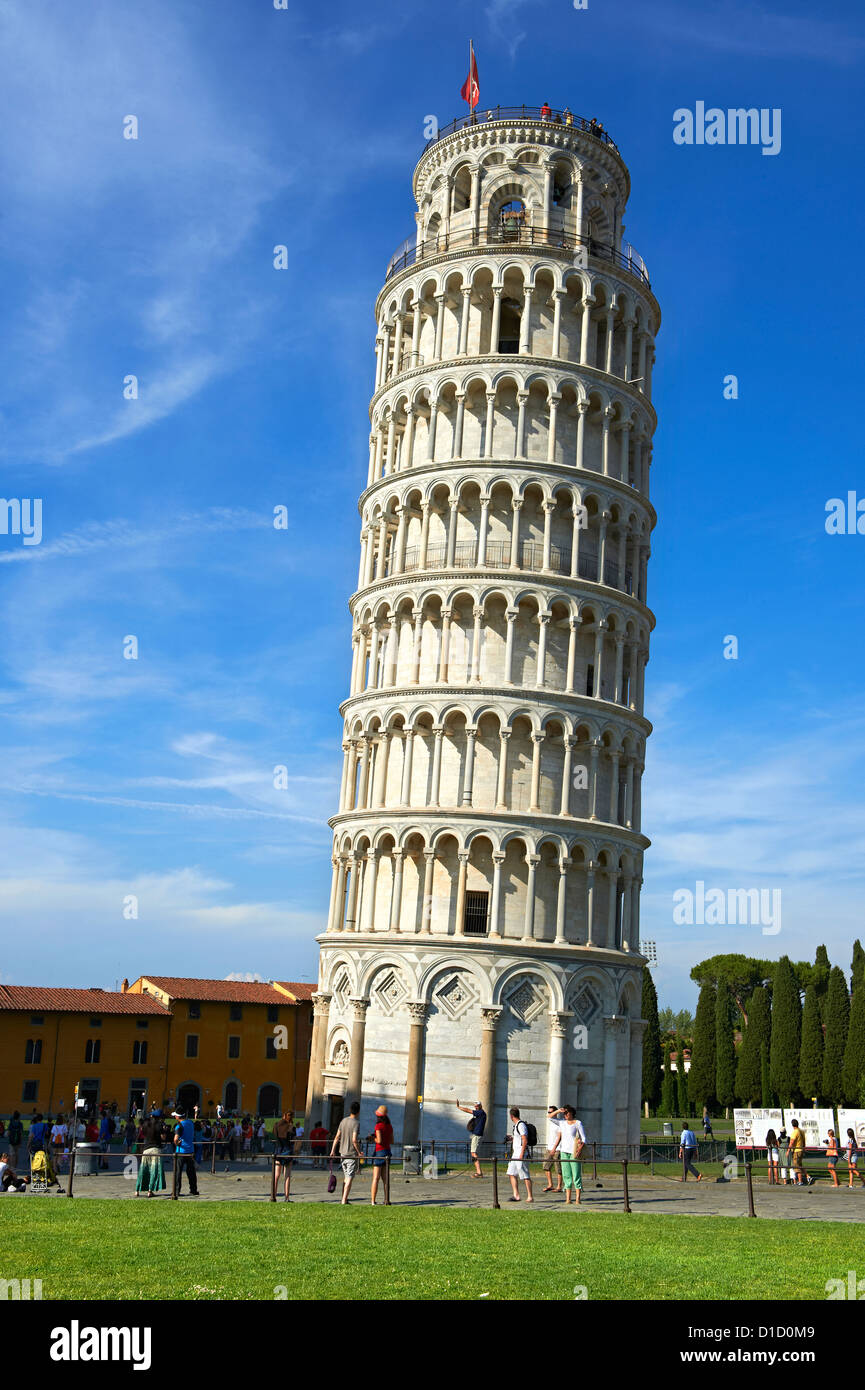 La Torre Pendente di Pisa, Italia Foto Stock