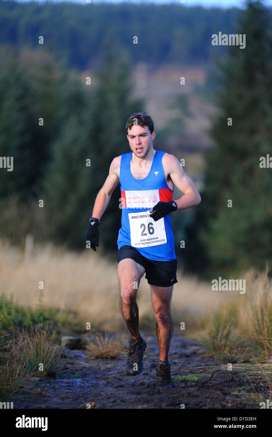 Runner in una gara di trail Foto Stock