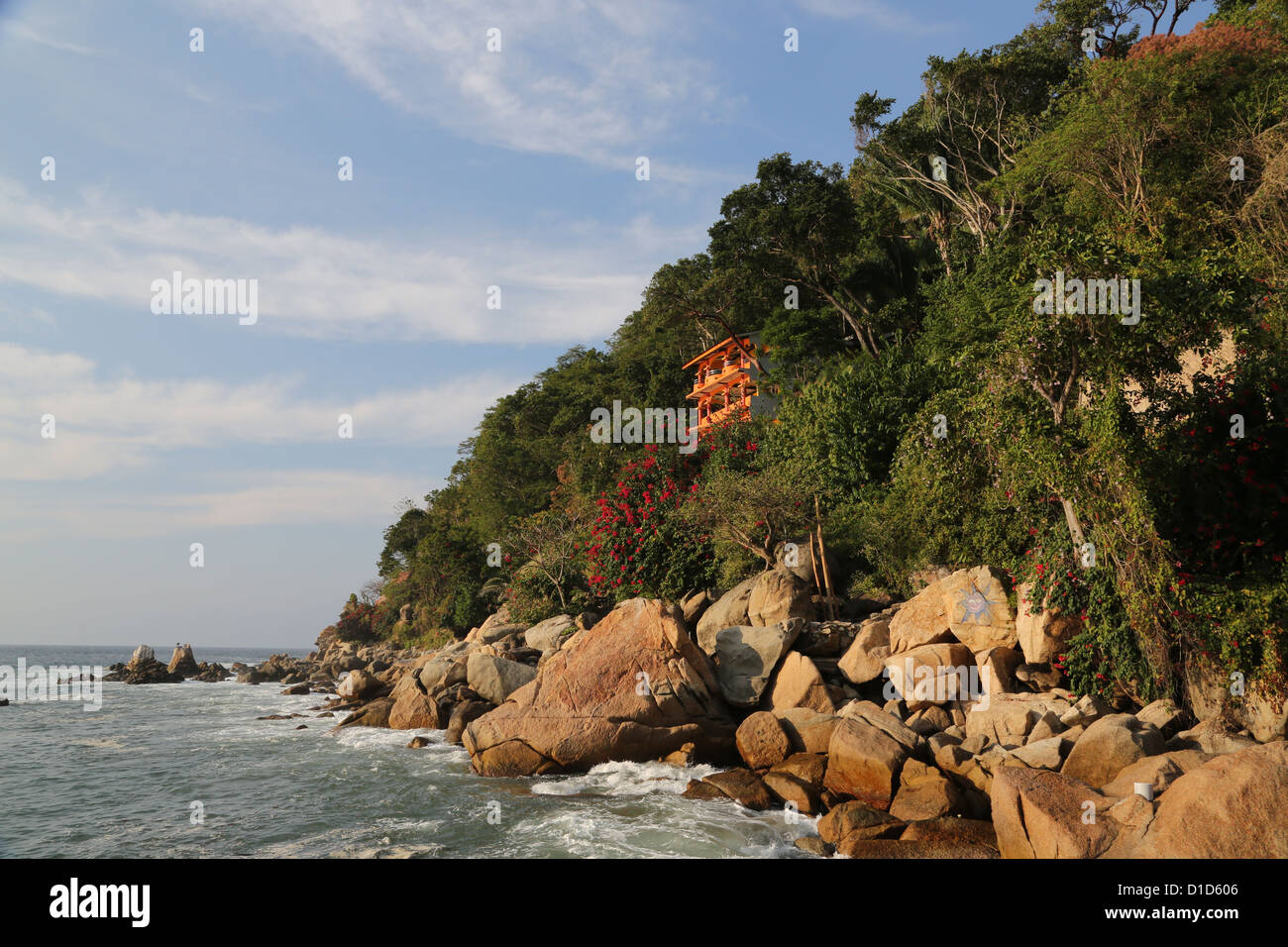Una casa su una collina in Yelapa, Jalisco, Messico. Foto Stock