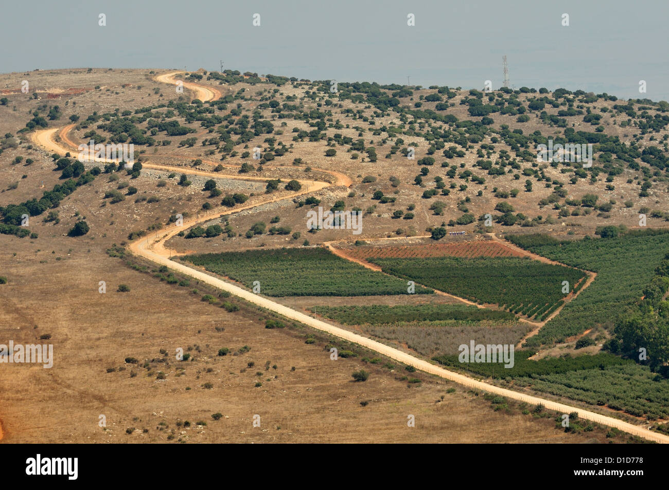 Maroun Al-Ras, Sud del Libano, la frontiera tra il Libano e palestinese e israeliana Foto Stock