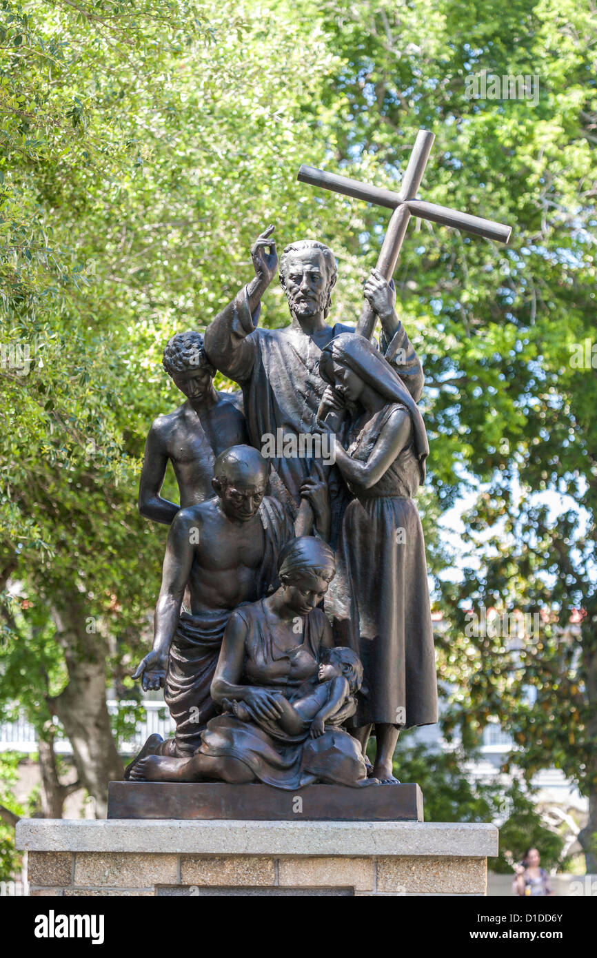 Un monumento presso la Cattedrale Basilica di Sant'Agostino in memoria di Padre Pedro Camps a St Augustine, Florida Foto Stock