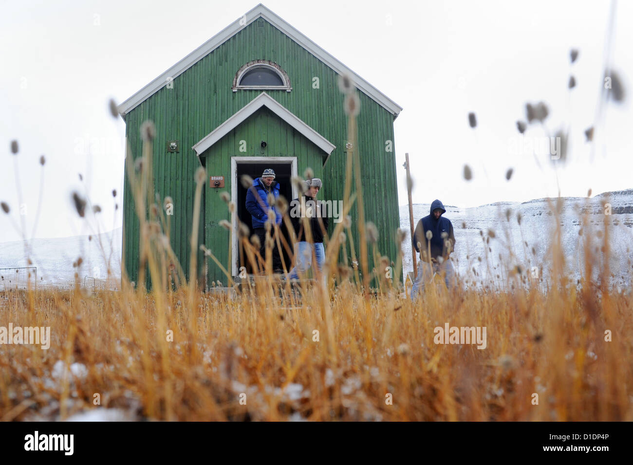 Una caccia danese camp Settembre 15, 2012 in Dundas, la Groenlandia. Foto Stock