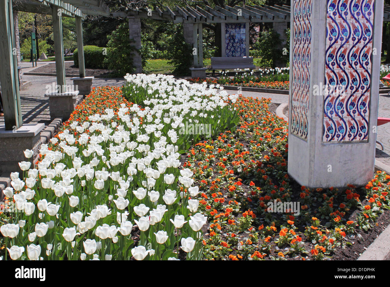 Romano in giardini Botanici di Montreal Garden-Canada. Foto Stock