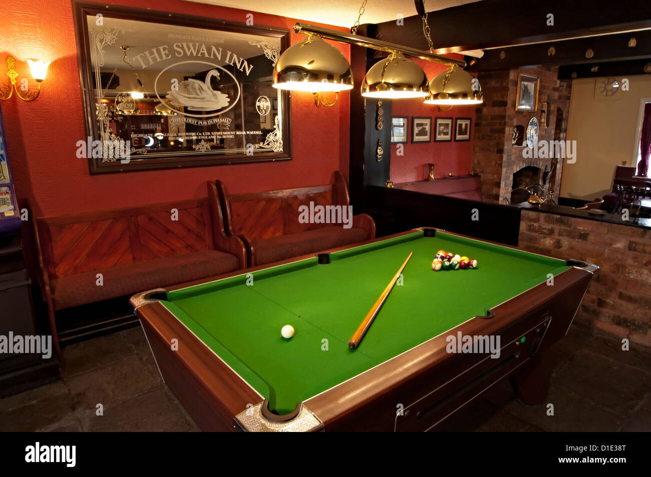 The Swan Inn tavolo da biliardo bar pub Foto Stock